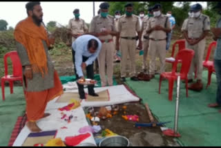 Bhumi Pujan organized for the construction of Khalghat Police chowki