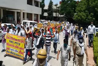 pti teachers protest in jind for release of Rangiram