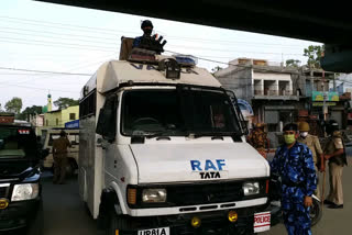 police flag march