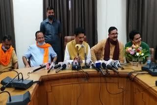 Sports Minister Rakesh Pathania press conference at Dharamshala Mini Secretariat