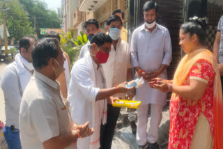 BJP MLA Ajay Mahawar distributed lamps and sweets packets in Yamuna Vihar for Bhoomi Poojan of Ram temple