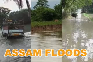 Assam flood  Brahmaputra'  Jia Bharali  Kopili  Assam flood situation  15 districts affected  അസമിൽ വെള്ളപ്പൊക്ക ഭീഷണി തുടരുന്നു  വെള്ളപ്പൊക്ക ഭീഷണി