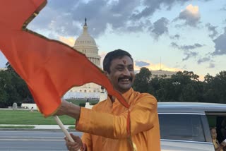 Indian Hindu's are gathered in Washington DC to celebrate the foundation laying ceremony of Ram Mandir in Ayodhya