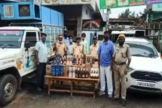 Seized Telangana liquor worth of eight lakhs