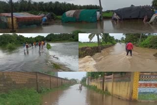 Rainfall with wind in the rural area of Mangrol