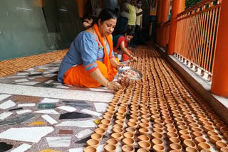 dudheshwar nath temple decorated on ram temple foundation stone