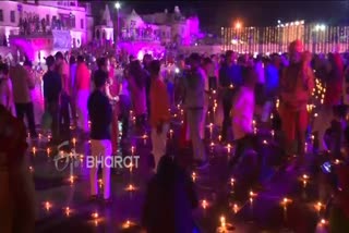 People light earthen lamps at ayodhya  Ram mandir