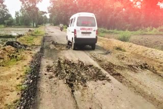 Villagers angry due to broken road from Awapalli to Usul in bijapur