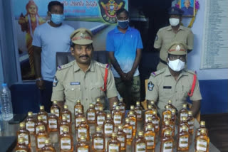 illegal wine caught by kodur police