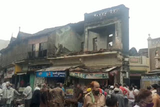 old building upper part of the collapsed in Dhoraji