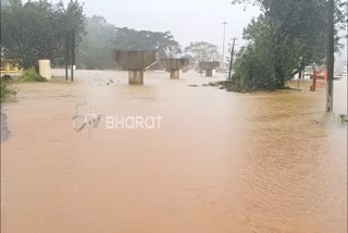 Heavy rain at Kodagu..Triveni samgam shrinks in water flow