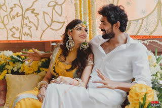 rana-ఫొటోకు పోజిస్తోన్న మిహీకmiheeka pre wedding photos