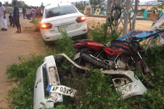 two injured in road accident occured at chandragiri mandal of tirupathi in chittor