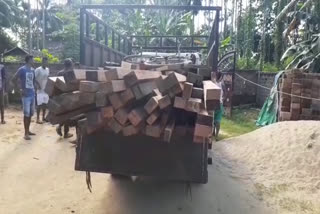 rabha students union seized illegal wood in chaygaon