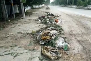 garbage heap at dhinchaun road becoming problem for people at najafgarh