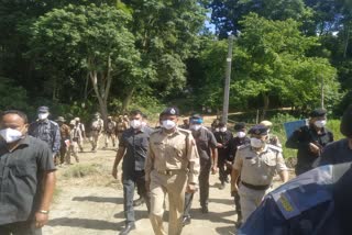 Flag march of police and pera military force sonitpur assam etv bharat news