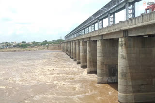 Increased water level in Krishna River