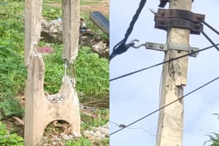 Damaged power pole