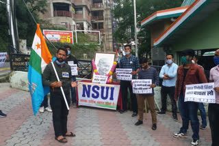 NSUI protest in Shimla