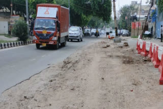 The main road of Chandan Hola village of Chhatarpur is carved for several kilometers