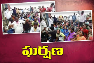 protest with Dead body at choutuppal ps, yadadri bhongir district