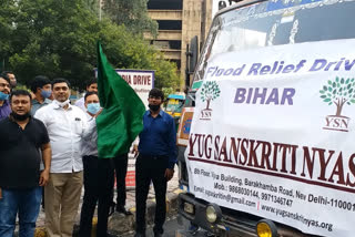 sanskriti nyas helping bihar flood victims in delhi