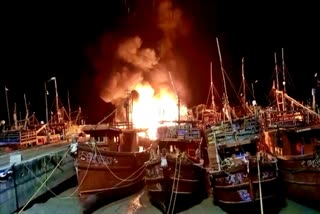 Fire breaks out  Fishing Harbour