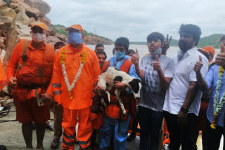 shepherd rescued by  NDRF team