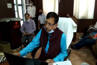 Consumer Affairs Minister Rajendra Garg addresses virtual rally