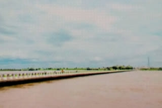 bridge under water on krishna river