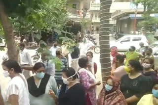 women protest against liquor store at lajpat nagar in ghaziabad