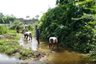 farmers repair canel in viziangaram dst bobbili mandal