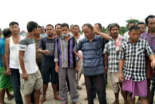 pretest by missing community to demand land documents  at ranganadi of naobaisa