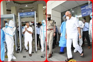 Chief Minister BS Yediyurappa was discharged from Hospitals in Bengaluru after he recovered from covid-19