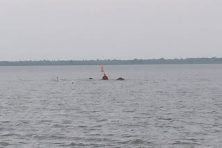 Sangameshwaram temple submerged in water