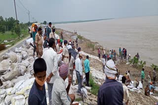 CO inspects erosion site of Pipra-Piparasi dam site in bettiah