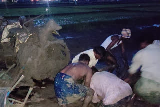 tractor overturned