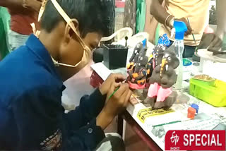 Future friendly special school children are making eco friendly Ganesh idols