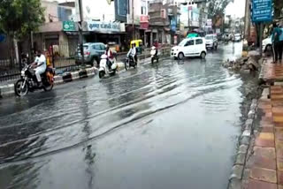 Nangloi main road filled with water after rain