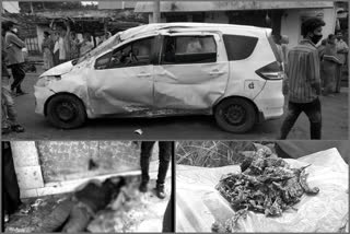 innova car hits alluri idol board at paderu and two injured in paderu