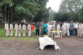 Last salute to late ASI Tarun Pandey in Jamshedpur