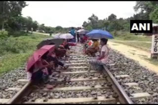 Hundreds of villagers blocked a railway track