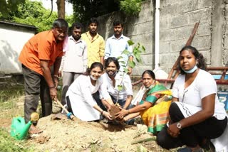 actor soundararaja plants treeson his foundation annual day