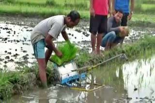 Farmers in Marigaon have come up with fuelless ground plowing machines assam etv bharat news