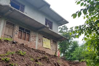 landslide threatens two-storey house in nalag panchayat