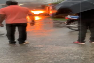 A sudden fire in the bike