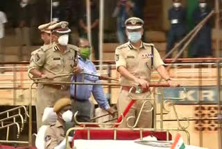 DGP gowthamsavang vists indiragandhi muncipal stadium  for independence day celebrations