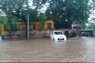 Many areas of Jaipur submerged, जयपुर के कई इलाके जलमग्न