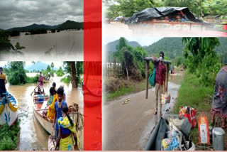 heavy water flowing at godavari devipatnam people come to help centers