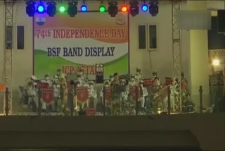 Attari-Wagah border on the eve of IndependenceDay